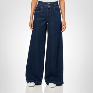 Paige Wide-Leg Jeans Portia Michiru double waistband, high rise, size 32 New!